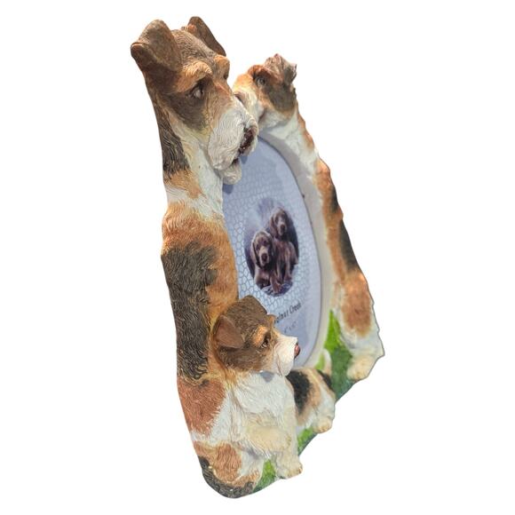 3D Fox Terrier Dog Picture Frame Brown White Hand Painted Hold 4x6 Photo NEW - Picture 8 of 10